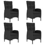 vidaXL Ensemble à manger de jardin 5 Pièces Résine tressée et acacia Noir