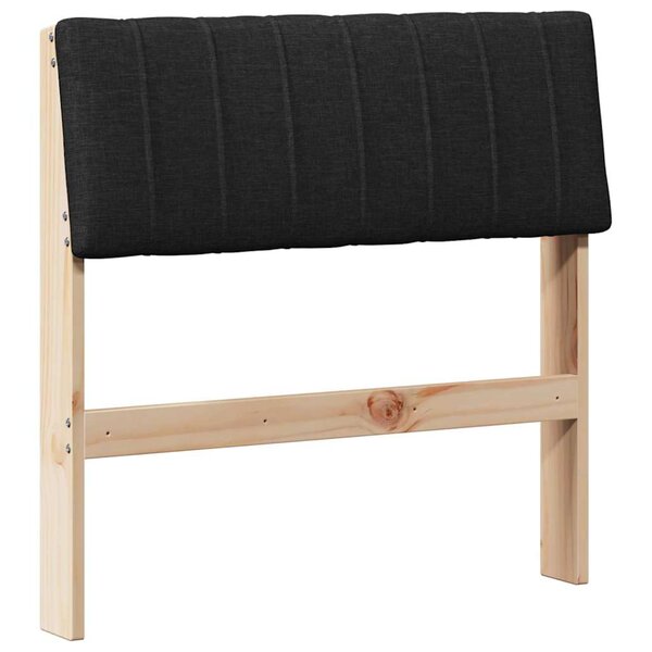 vidaXL Tête de lit capitonnée Noir 75 cm Pin massif