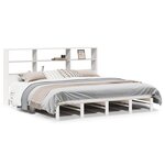 vidaXL Lit bibliothèque sans matelas blanc 180x200 cm bois massif