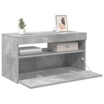 vidaXL Meuble TV avec lumières LED Gris béton 75x35x40 cm