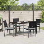 vidaXL Ensemble de salle à manger pour jardin 5 Pièces Noir Poly rotin