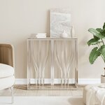 vidaXL Table console argenté 70x30x70 cm acier inoxydable et verre