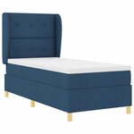 vidaXL Lit à ressorts avec matelas gris foncé 90x190 cm Bleu tissu