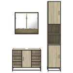 vidaXL Ensemble de meubles de salle de bain 3 Pièces chêne sonoma