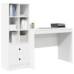 vidaXL Bureau avec tiroir 2 Pièces Blanc