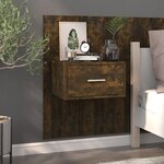 vidaXL Tables de chevet murales 2 Pièces Chêne fumé
