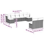 vidaXL Salon de jardin 9 Pièces avec coussins gris clair résine tressée