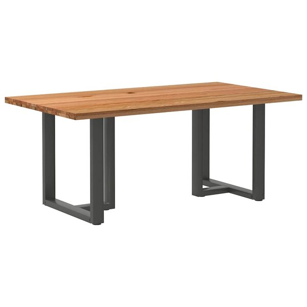 vidaXL Table à manger marron clair bois de chêne massif rectangulaire
