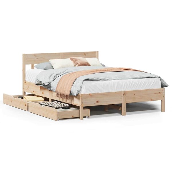 vidaXL Cadre de lit sans matelas 135x190 cm bois de pin massif