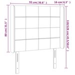 vidaXL Tête de lit à LED Crème 93x16x118/128 cm Tissu