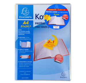 Protège-cahier 210x297 Transluc.Incolore EXACOMPTA