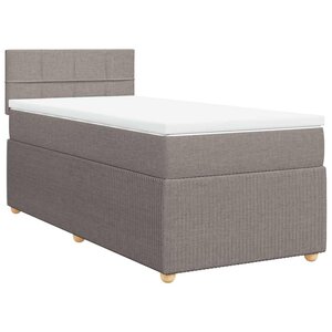vidaXL Sommier à lattes de lit avec matelas Taupe 80x200 cm Tissu