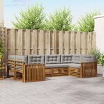 vidaXL Ensemble de canapés d'extérieur 6 Pièces Gris Naturel et Clair