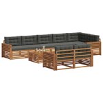 vidaXL Ensemble de canapés d'extérieur 9 pc Naturel et Anthracite