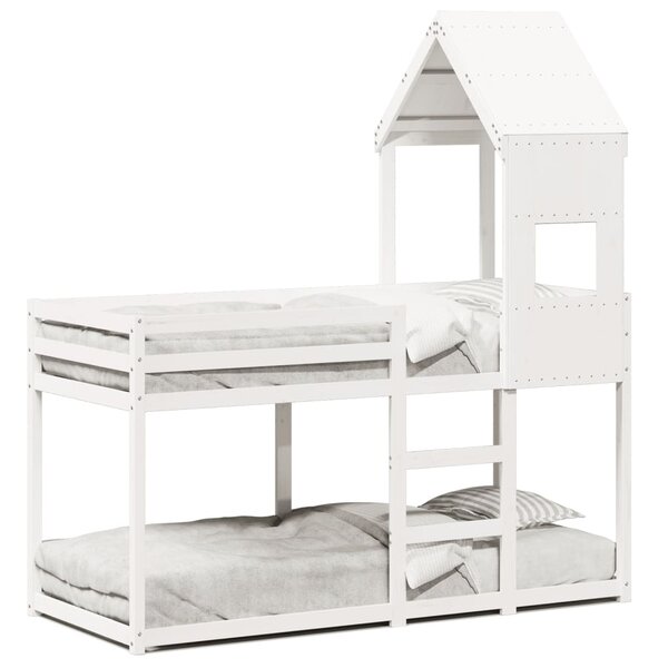 vidaXL Lit superposé sans matelas blanc 90x190 cm bois de pin massif