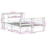 vidaXL Lit bibliothèque sans matelas 140x200 cm bois massif de pin