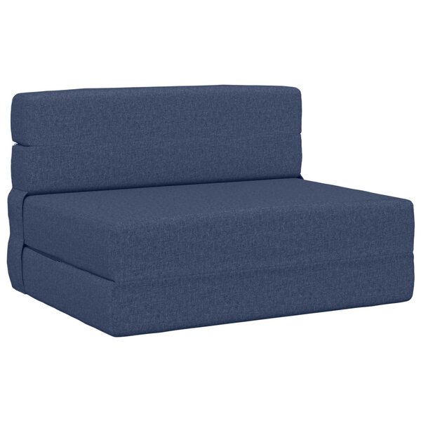 vidaXL Canapé-lit pliable Bleu 100 x 80 x 60 cm Tissu