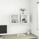vidaXL Armoires murales 2 Pièces Blanc 37x37x37 cm Bois d’ingénierie