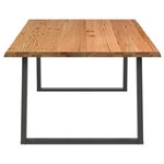 vidaXL Table à manger et bord naturel bois massif chêne rectangulaire