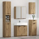 vidaXL Ensemble de mobilier de salle de bain 4 Pièces Chêne artisanal