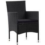 vidaXL Salon de jardin 4 Pièces avec coussins Résine tressée Noir
