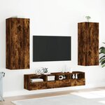 vidaXL Meuble TV mural chêne fumé 40 5x30x102 cm bois d'ingénierie