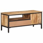 vidaXL Meuble TV 90x35x40 cm bois massif de manguier brut