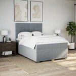 vidaXL Sommier à lattes de lit avec matelas Gris clair 160x200cm Tissu