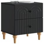 vidaXL Cabinet de chevet 2 pc Noir 43 x 34 5 x 48 cm Bois d'ingénierie