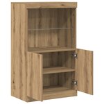 Buffet vidaXL avec lumières LED Chêne Artisan 60x37x100 cm