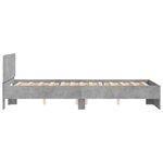 vidaXL Cadre de lit avec tête de lit et LED gris béton 135x190 cm