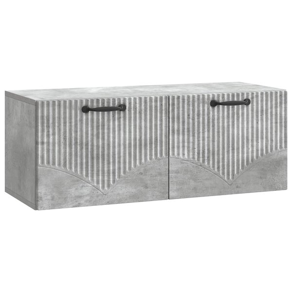 vidaXL Meuble TV mural Gris béton 78 5 x 31 x 30 cm Bois d'ingénierie