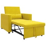 vidaXL Canapé Lit Simple Jaune 90 x 165 x 87 cm Velours