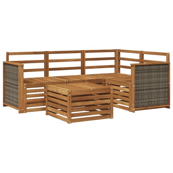 vidaXL Ensemble de canapés d'extérieur 5 pc Naturel Polyester