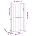 vidaXL Portail de jardin 100x180 cm acier inoxydable