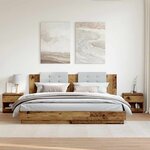 vidaXL Tables de chevet 2 Pièces vieux bois 40x30x39 cm bois ingénierie