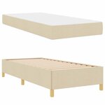 vidaXL Cadre de lit avec matelas Crème 90 x 190 cm tissu