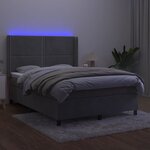 vidaXL Sommier à lattes de lit matelas et LED Gris clair 140x200 cm