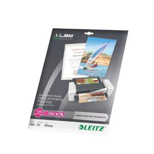 Pochette à plastifier iLAM UDT A4 Brillante 250 Microns (2x125) Pqt de 25 LEITZ
