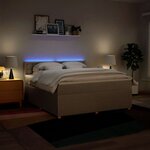 vidaXL Sommier à lattes de lit avec matelas Crème 180x200 cm Tissu