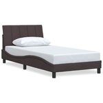 vidaXL Cadre de lit sans matelas Hanko marron foncé 100x200 cm tissu