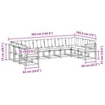 vidaXL Ensemble de canapés d'extérieur 10 pc Naturel et Crème