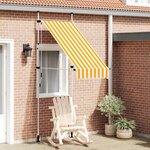 vidaXL Auvent rétractable manuel 100 cm Rayures oranges et blanches