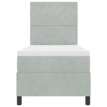 Lit Box Spring vidaXL avec Matelas Gris clair 80x200 cm Velours