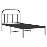 vidaXL Cadre de lit métal avec tête de lit noir 100x200 cm