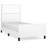 vidaXL Cadre de lit avec tête de lit Blanc 90x190 cm Similicuir