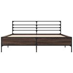 vidaXL Cadre de lit chêne marron 150x200 cm bois d'ingénierie et métal