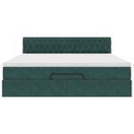 VidaXL Cadre de lit ottoman avec matelas vert foncé 160x200 cm velours