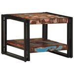 vidaXL Table basse multicolore 50x50x38 cm bois de récupération massif