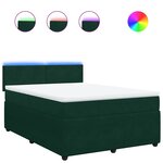 vidaXL Sommier à lattes de lit et matelas Vert foncé 140x190cm Velours